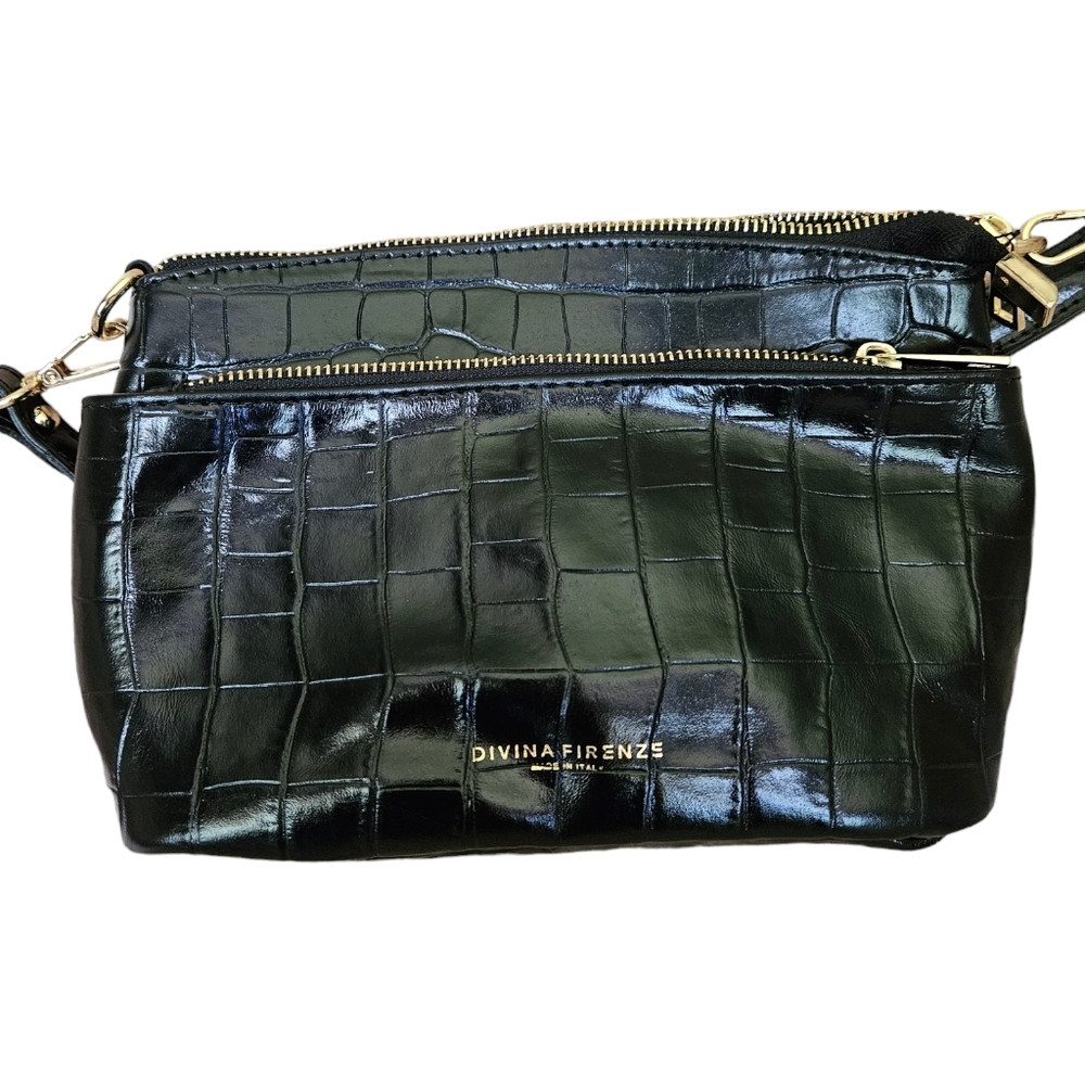 DIVINA FIRENZE Italian Leather Handmade Crossbody Bag EUC
